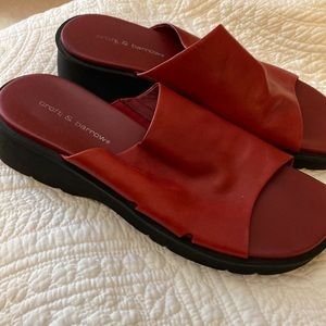 Red slide sandals